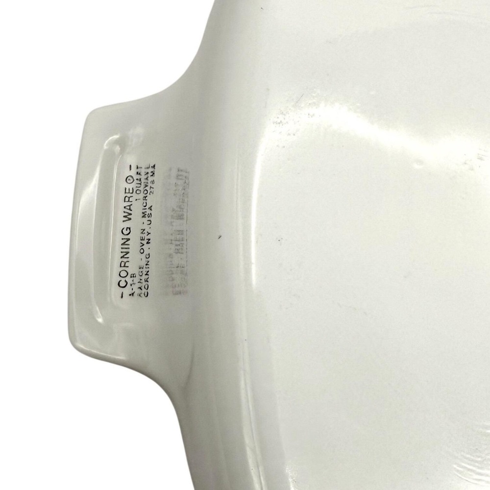 Vintage Corning Ware L'Echalote Casserole Dish‎ White Square Handles - Picture 5 of 8
